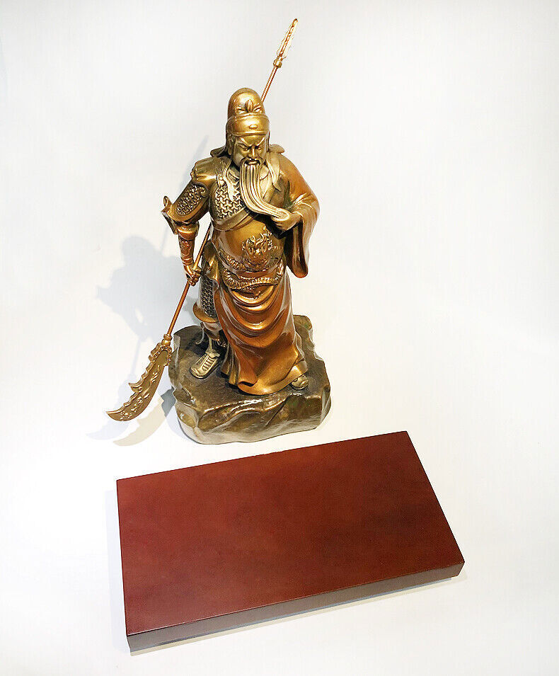 54cm, BRASS copper GuanGong Guan Yu Gong,great Buddha Warrior God wealth Statue