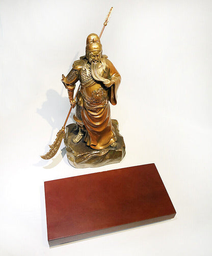 54cm, BRASS copper GuanGong Guan Yu Gong,great Buddha Warrior God wealth Statue