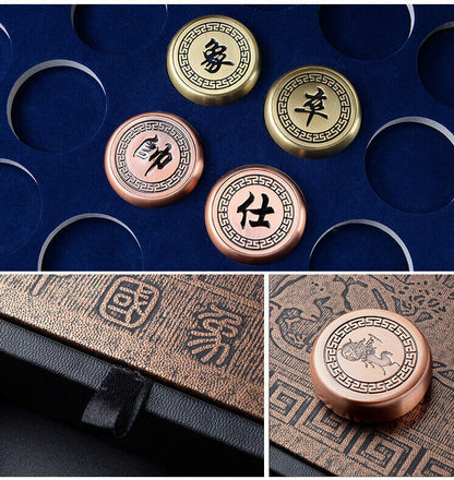 5cm, copper alloy Chinese Chess Checker Game BOARD xiangqi 32 Pcs Set China gift