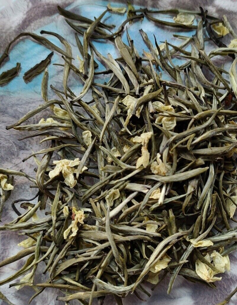 CHINA Jasmine Silver Needle Flavor GREEN Tea,MO LI BAI HAO YIN ZHEN JASMIN tee