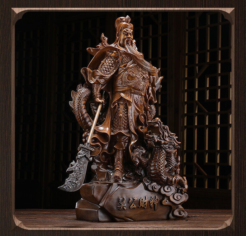 Wealth Guan Gong Riding Dragon Statue,Guan Yu,Modern resin artwork Home God War