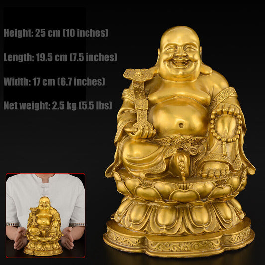 25cm,Buddhist China Laughing Fat Buddha Maitreya,BRASS Statue,Happy Bronze craft