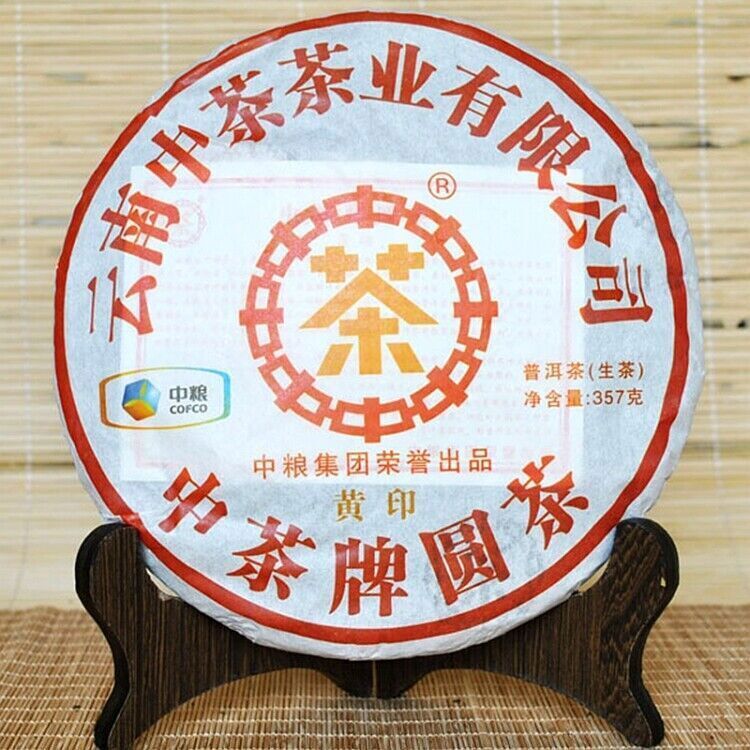 357g,China 2012 Year Organic CNNP COFCO Zhong Cha puer Pu'erh Puerh Raw Cake Tea