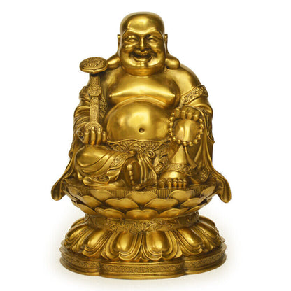 37cm,Buddhist Chinese Laughing Fat Buddha Maitreya,BRASS Statue,Bronze craft fo