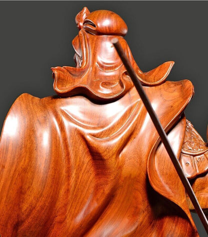 68cm, China FENGSHUI Guan Yu GuanGong Warrior God Wealth Carving rosewood Statue