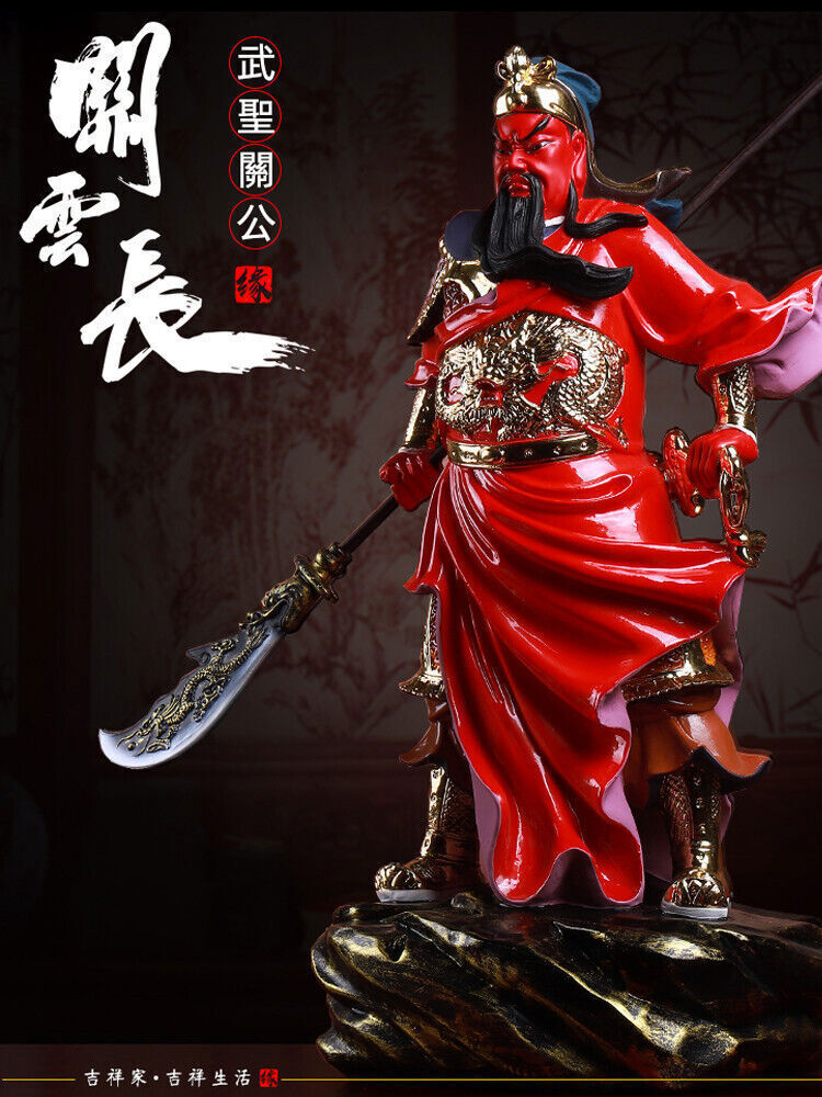 46cm,Modern resin Wealth Guan Gong Riding Dragon Statue,Guan Yu,Home God War 关公