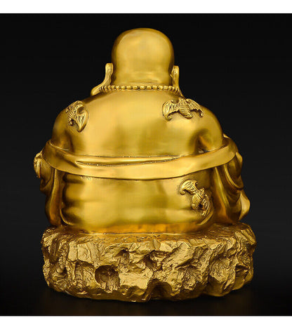 10",Buddhist China Laughing Fat Buddha Maitreya,BRASS Statue,Wealth Bronze craft