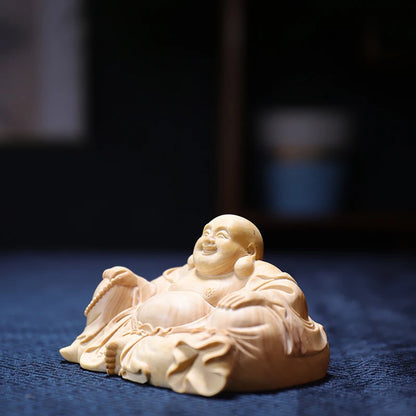 10cm/12.5cm Boxwood Buddha Feng Shui Car Hanging Wood Statue Zen Real Wood Wood Sculpture Home Décor