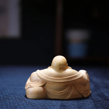 10cm/12.5cm Boxwood Buddha Feng Shui Car Hanging Wood Statue Zen Real Wood Wood Sculpture Home Décor