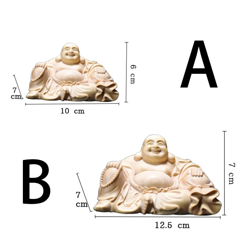 10cm/12.5cm Boxwood Buddha Feng Shui Car Hanging Wood Statue Zen Real Wood Wood Sculpture Home Décor