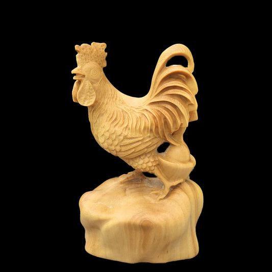 10cm Boxwood Wood Sculpture Real Wood Wood Statue Animal Sculpture Chinese Zodiac Collection Traditional Chinese Home Décor
