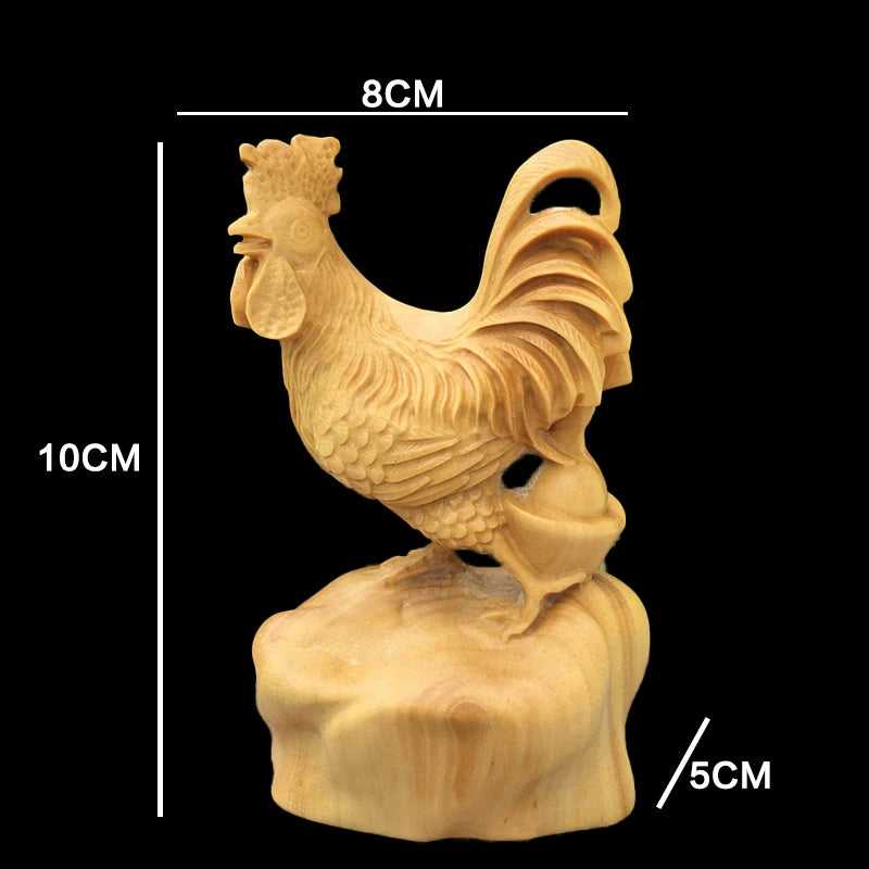 10cm Boxwood Wood Sculpture Real Wood Wood Statue Animal Sculpture Chinese Zodiac Collection Traditional Chinese Home Décor