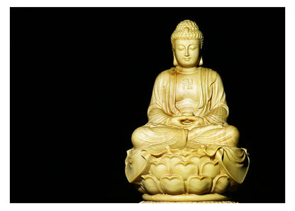 10cm Medicine Buddha Sakyamuni Amitabha Three Buddhas Wood carving Solid wood Ornaments Buddha figures
