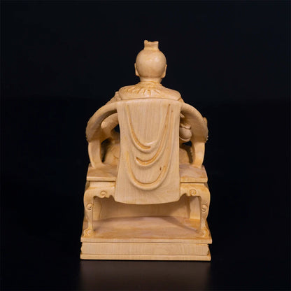 10cm Nezha Boxwood Sculpture Decoration Marshal of the Central Altar Feng Shui Wood Statue Third Lotus Prince Home Decor