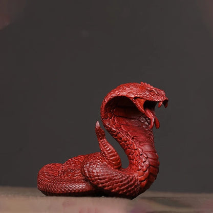 10cmRosewood statue Zodiac auspicious snake home decoration handhandle piece car solid wood animal wood sculpture