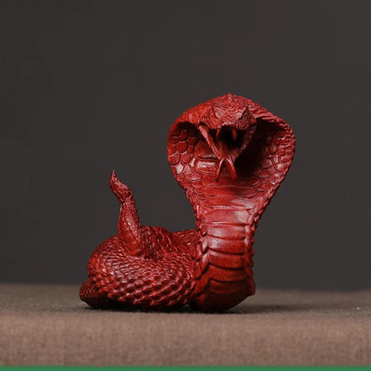 10cmRosewood statue Zodiac auspicious snake home decoration handhandle piece car solid wood animal wood sculpture