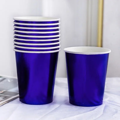 10pcs Colorful Party Paper Cup Restaurant Supplies Children's Day Birthday Dinner Disposable Birthday Party Tableware Supplies