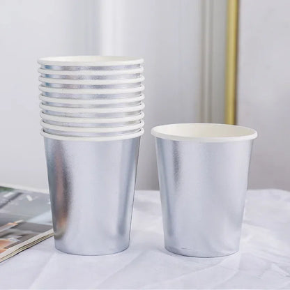 10pcs Colorful Party Paper Cup Restaurant Supplies Children's Day Birthday Dinner Disposable Birthday Party Tableware Supplies