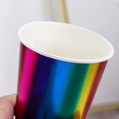 10pcs Colorful Party Paper Cup Restaurant Supplies Children's Day Birthday Dinner Disposable Birthday Party Tableware Supplies
