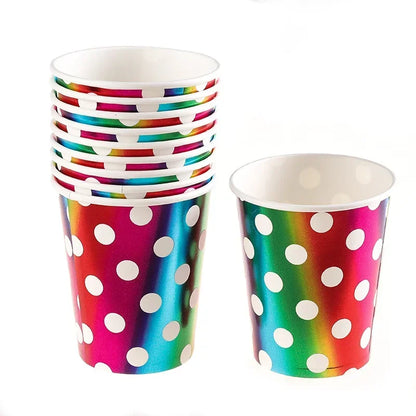 10pcs Colorful Party Paper Cup Restaurant Supplies Children's Day Birthday Dinner Disposable Birthday Party Tableware Supplies