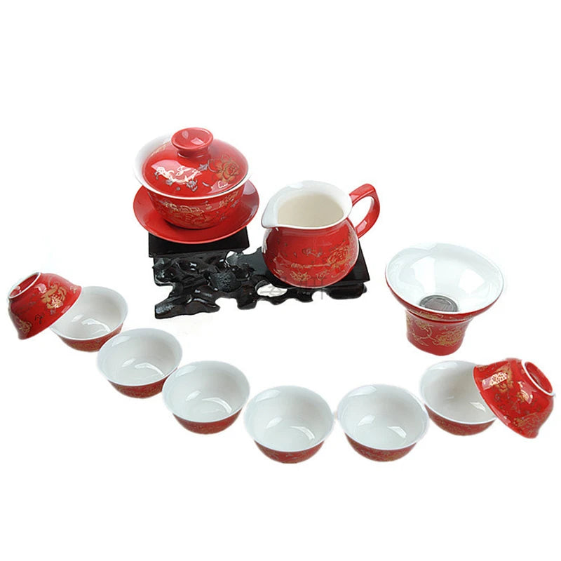 10pcs/lot wedding cup porcelain tea cup under glaze ceramic cup of tea Chinese kungfu serving cups small for Pu'er Green tea new