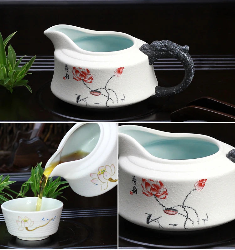 10pcs/set Snow glaze tea sets,6 tea cups and 1 tea pot, ChineseTravel Kung Fu teaset. hot sales of Ceramic tea set.Coffee cup