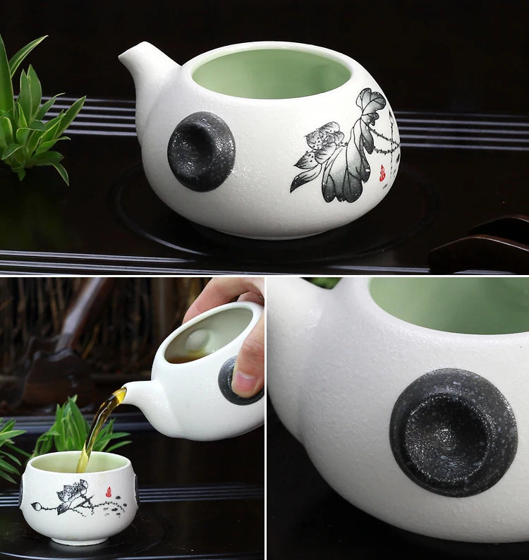 10pcs/set Snow glaze tea sets,6 tea cups and 1 tea pot, ChineseTravel Kung Fu teaset. hot sales of Ceramic tea set.Coffee cup