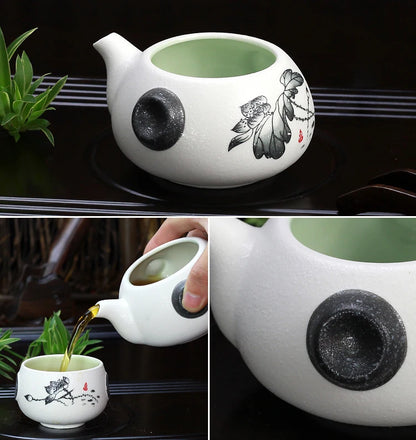 10pcs/set Snow glaze tea sets,6 tea cups and 1 tea pot, ChineseTravel Kung Fu teaset. hot sales of Ceramic tea set.Coffee cup