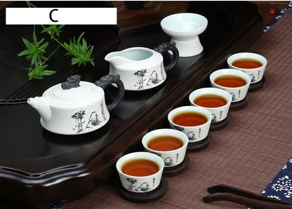 10pcs/set Snow glaze tea sets,6 tea cups and 1 tea pot, ChineseTravel Kung Fu teaset. hot sales of Ceramic tea set.Coffee cup