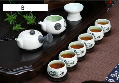 10pcs/set Snow glaze tea sets,6 tea cups and 1 tea pot, ChineseTravel Kung Fu teaset. hot sales of Ceramic tea set.Coffee cup