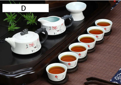 10pcs/set Snow glaze tea sets,6 tea cups and 1 tea pot, ChineseTravel Kung Fu teaset. hot sales of Ceramic tea set.Coffee cup