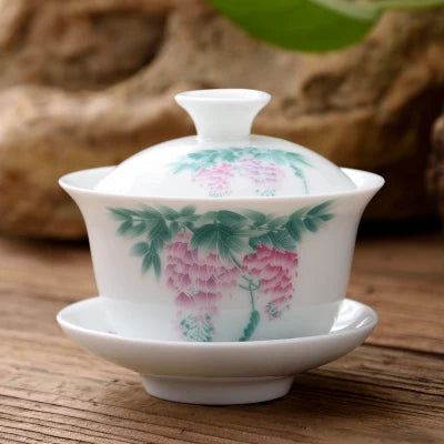 11.11  gaiwan 80cc porcelain tureen Chinese ceramic tea bowl set covered bowl with lid cup saucer China cup bowls on sales new