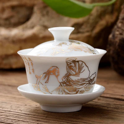 11.11  gaiwan 80cc porcelain tureen Chinese ceramic tea bowl set covered bowl with lid cup saucer China cup bowls on sales new