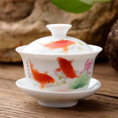 11.11  gaiwan 80cc porcelain tureen Chinese ceramic tea bowl set covered bowl with lid cup saucer China cup bowls on sales new