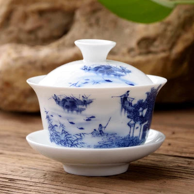 11.11  gaiwan 80cc porcelain tureen Chinese ceramic tea bowl set covered bowl with lid cup saucer China cup bowls on sales new