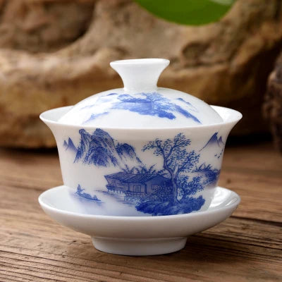 11.11  gaiwan 80cc porcelain tureen Chinese ceramic tea bowl set covered bowl with lid cup saucer China cup bowls on sales new