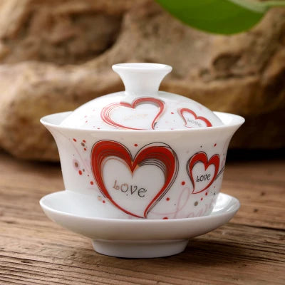 11.11  gaiwan 80cc porcelain tureen Chinese ceramic tea bowl set covered bowl with lid cup saucer China cup bowls on sales new