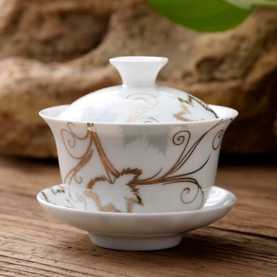 11.11  gaiwan 80cc porcelain tureen Chinese ceramic tea bowl set covered bowl with lid cup saucer China cup bowls on sales new