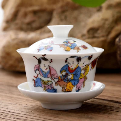 11.11  gaiwan 80cc porcelain tureen Chinese ceramic tea bowl set covered bowl with lid cup saucer China cup bowls on sales new