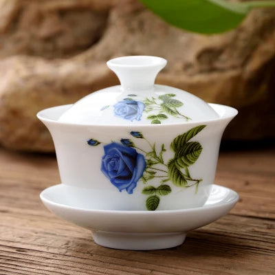 11.11  gaiwan 80cc porcelain tureen Chinese ceramic tea bowl set covered bowl with lid cup saucer China cup bowls on sales new