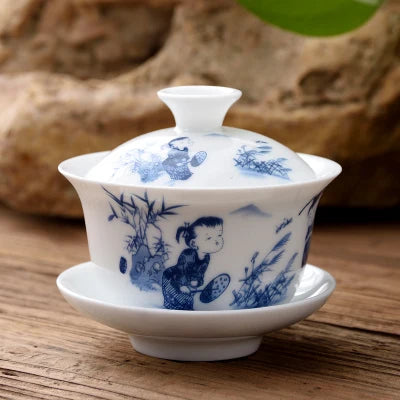 11.11  gaiwan 80cc porcelain tureen Chinese ceramic tea bowl set covered bowl with lid cup saucer China cup bowls on sales new