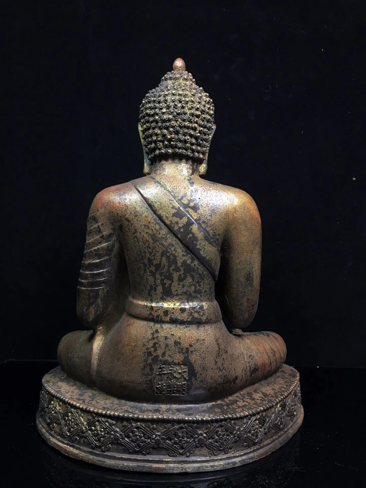 11"Tibetan Temple Collection Old Bronze Cinnabar Northern Wei Buddha Shakyamuni Amitabha worship buddha Town house Exorcism