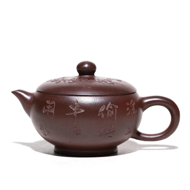 110cc Aged ZiNi Chinese Yixing Zisha Purple Clay Handmade Small Fanggu Teapot