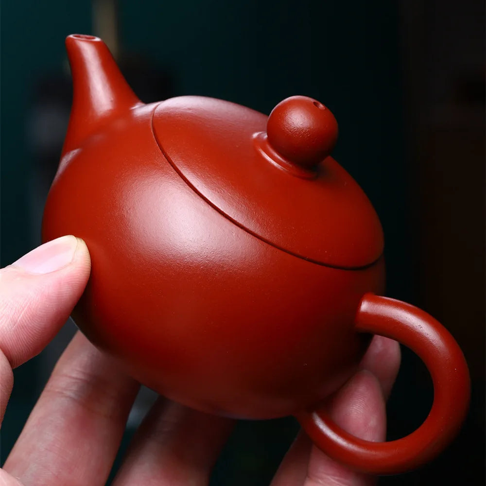 110cc Chinese Yixing Small Teapot Handmade Purple Clay Aged ZiNi shuiping Tea Pot Zisha Chu Liqiang