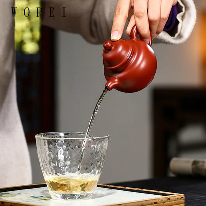 110ml Authentic Yixing Purple Clay Teapot Famous Handmade Small Capacity Tea Pot Raw Ore Dahongpao Kettle Chinese Zisha Tea Set