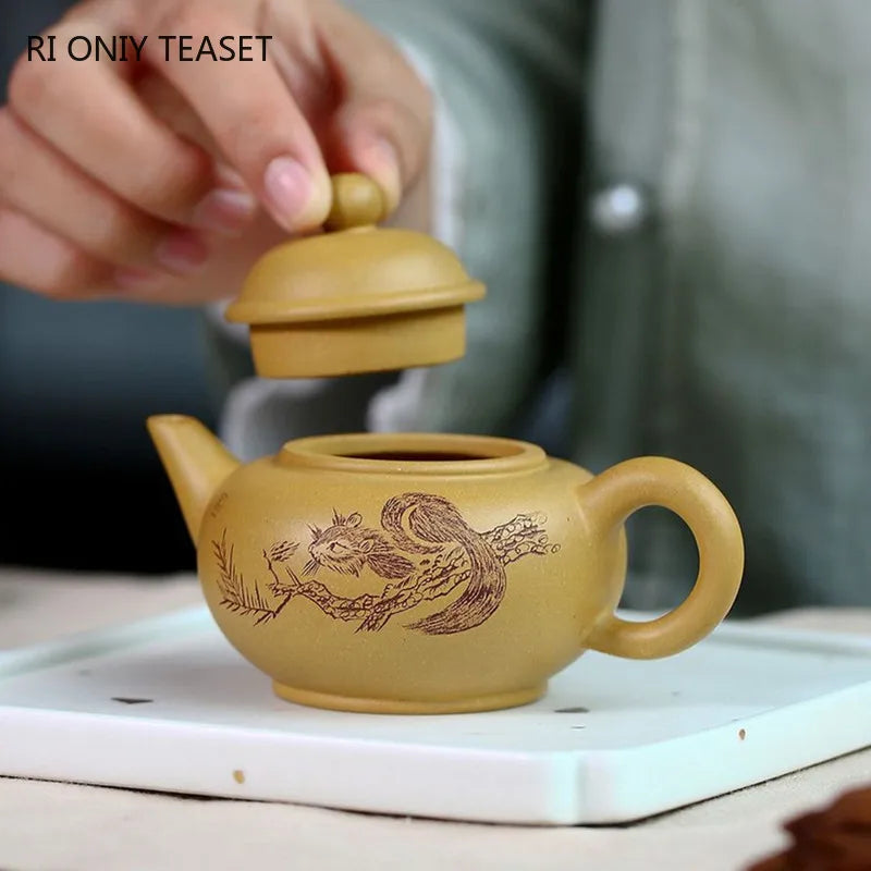 110ml Authentic Yixing Purple Clay Teapot Handmade Section Mud Filter Tea Pot Home Zisha Beauty Kettle Chinese Tea Set Gifts