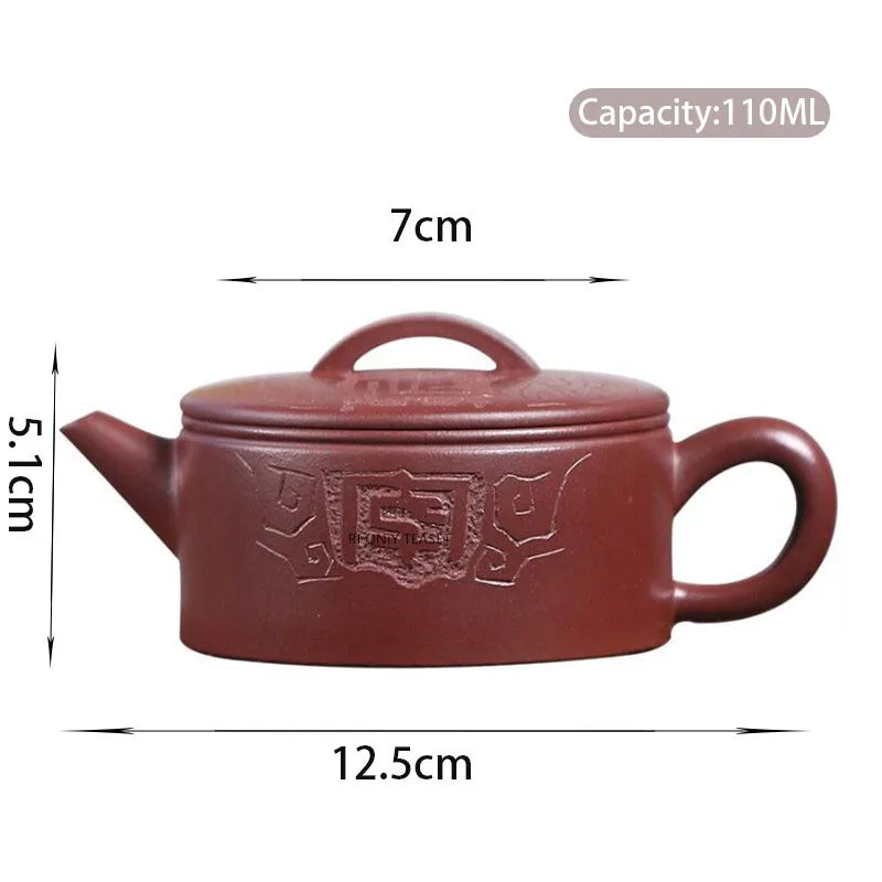 110ml Chinese Yixing High-end Purple Clay Teapots Small Capacity Kettle Famous Handmade Tea Pot Raw Ore Zisha Tea Set Teaware
