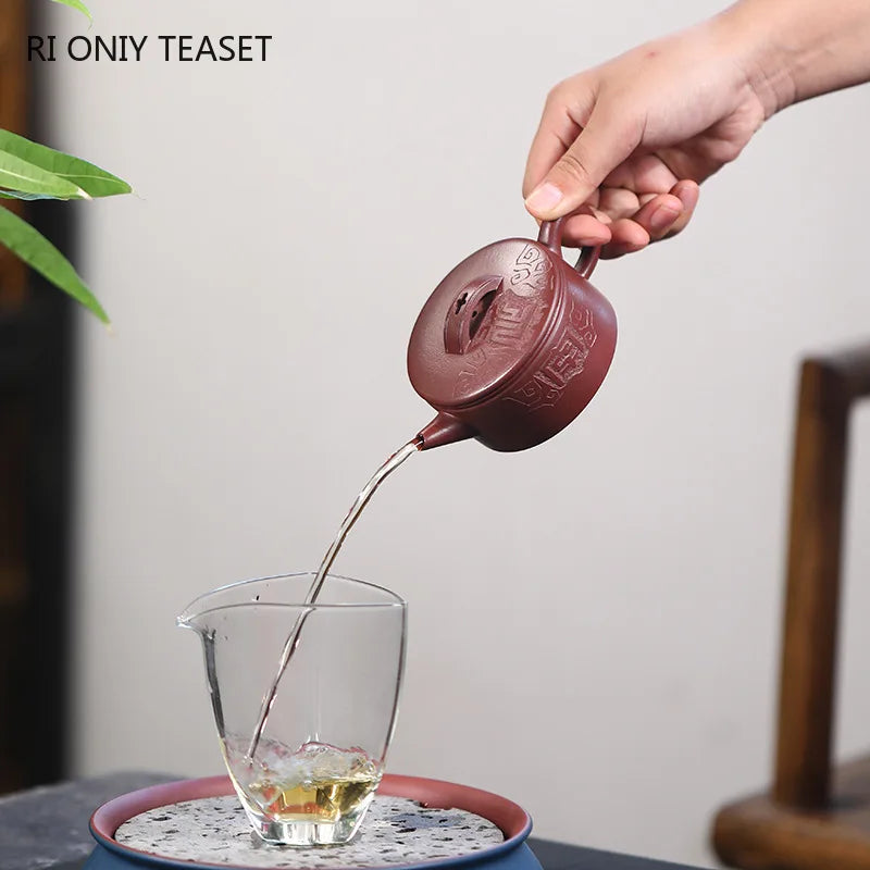 110ml Chinese Yixing High-end Purple Clay Teapots Small Capacity Kettle Famous Handmade Tea Pot Raw Ore Zisha Tea Set Teaware