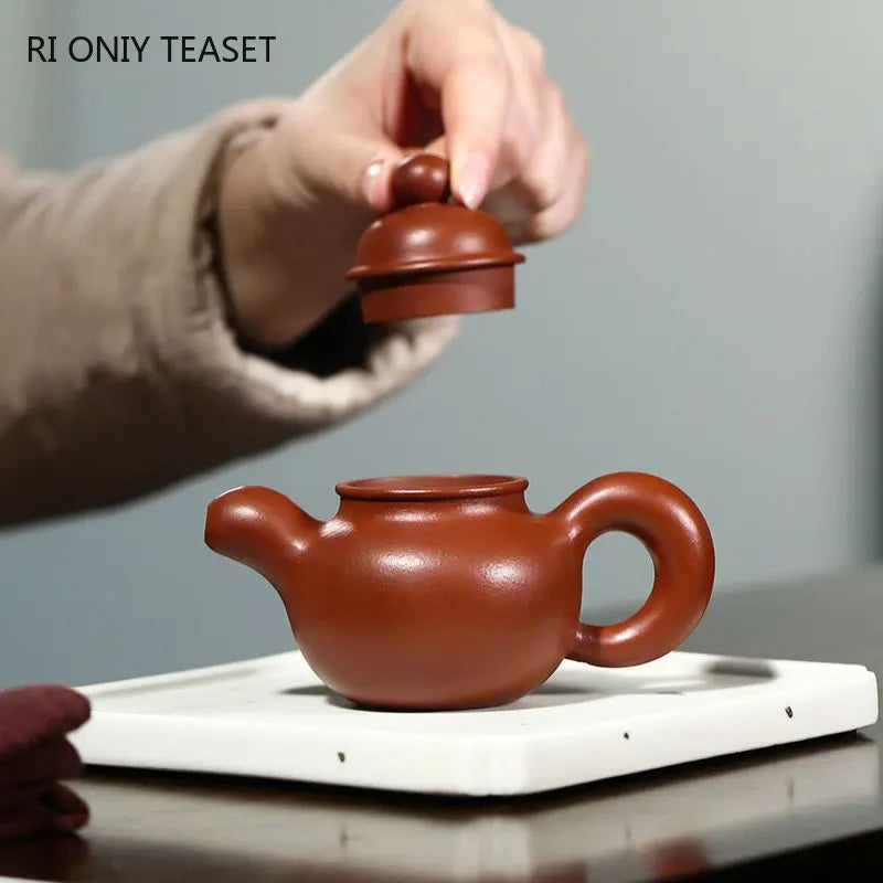110ml Chinese Yixing Purple Clay Teapots Famous Artists Handmade Small Capacity Tea Pot Raw Ore Dahongpao Kettle Zisha Tea Set