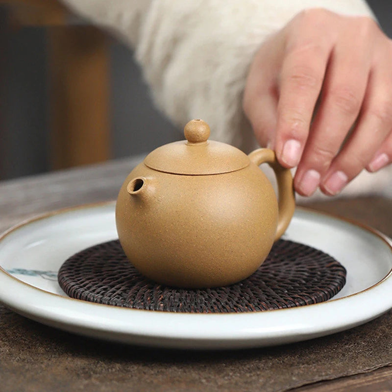 110ml Chinese Yixing Purple Clay Teapots Famous Artists Handmade Xi Shi Tea Pot Raw Ore Section Mud Kettle Zisha Tea Set